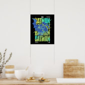 Poster Batman Électrique Qui Traverse La Typographie (Cuisine)