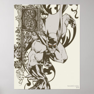 Poster Batman et lettre décorée B