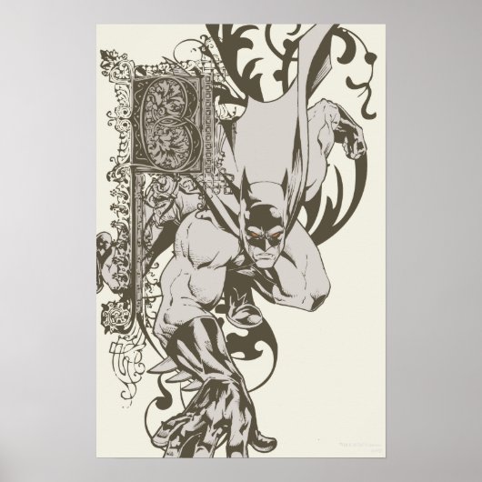 Poster Batman et lettre décorée B (Devant)