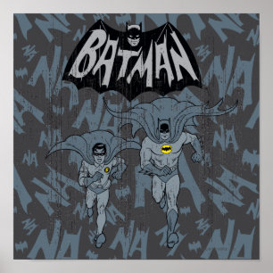 Poster Batman Et Robin Avec Logo Graphique Distressé