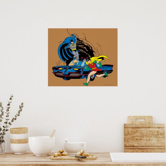 Poster Batman Et Robin Dans Batcave (Cuisine)