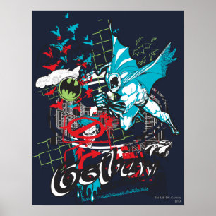 Poster Batman Gotham Guardian Lineart Collage