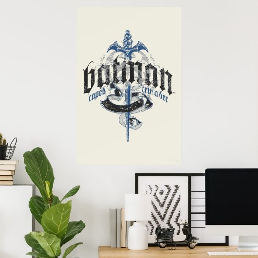 Poster Batman | Nom avec logo épée (Bureau à domicile)