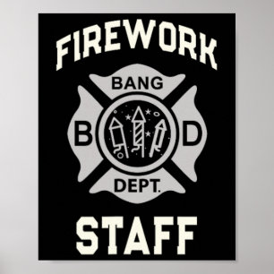 Poster Bâton de feu d'artifice patriotique Équipe Sécurit