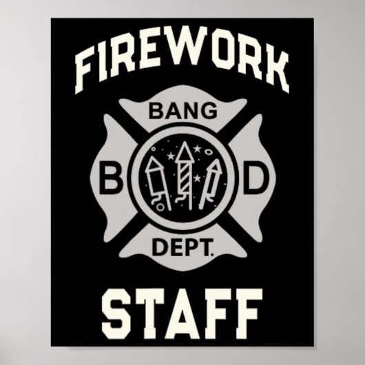 Poster Bâton de feu d'artifice patriotique Équipe Sécurit (Devant)