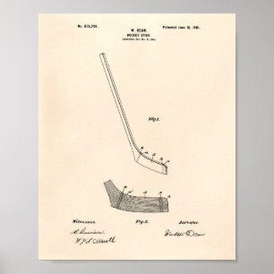 Poster Bâton de hockey 1901 Art breveté - Vieux Poivre
