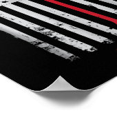 Poster Bâton de hockey rouge drapeau américain Hockey USA (Coin)