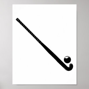 Poster Bâton de hockey sur gazon silhouette et état d'ama