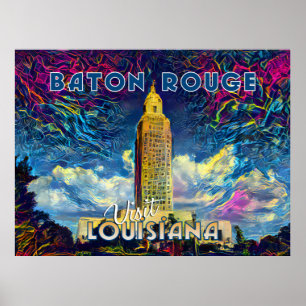 Poster Baton Rouge, Visite Louisiane...