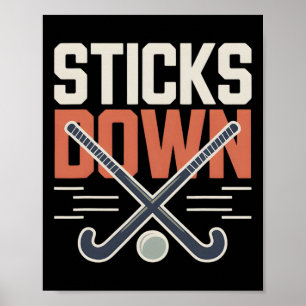 Poster Bâtons de défense de hockey sur gazon vers le bas