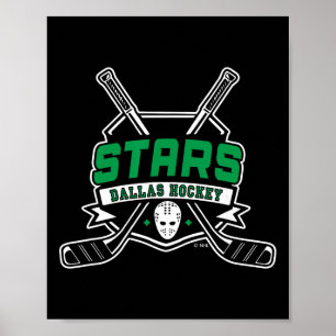 Poster Bâtons de hockey Dallas Stars noirs officiellement