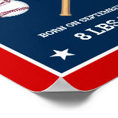 Poster Bâtons et balles de baseball rouges et bleus Stati (Coin)