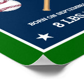 Poster Bâtons et balles de baseball verts et bleus Statis (Coin)