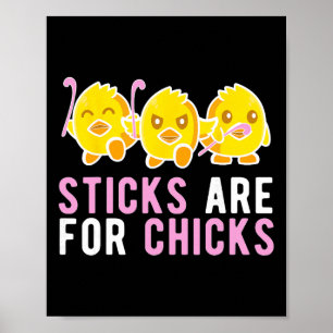 Poster Bâtons pour les filles joueuse de hockey sur gazon