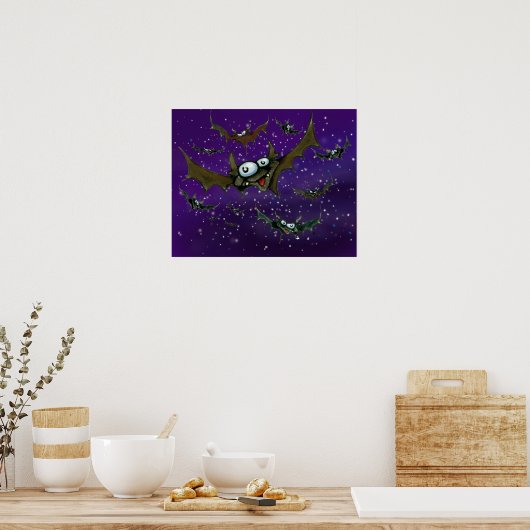 Poster Bats Night Sky (Cuisine)