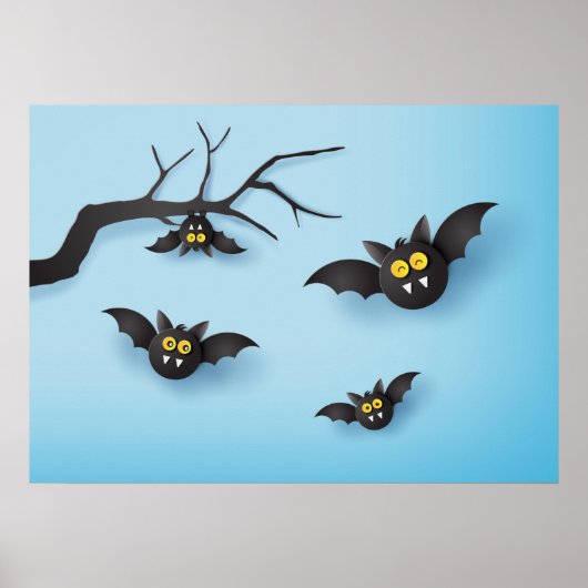 Poster Bats Vampires coupés en papier (Devant)