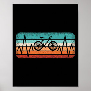 Poster Battement de cœur de cyclisme Cycliste de vélo Vél