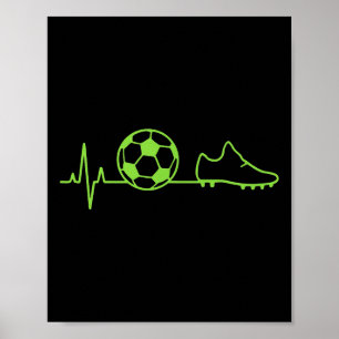 Poster Battement de coeur de football Ll et graphique de
