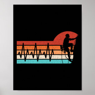 Poster Battement de coeur d'escalade Montée rétro Drôle d