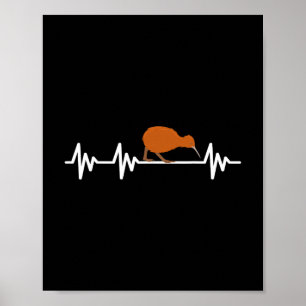 Poster Battement de coeur Drapeau de Nouvelle-Zélande Ois