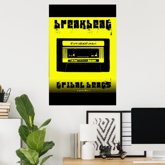 Poster battements tribaux futurefunk (Bureau à domicile)