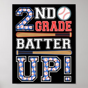 Poster Batterie de 2e année au baseball deuxième année Re