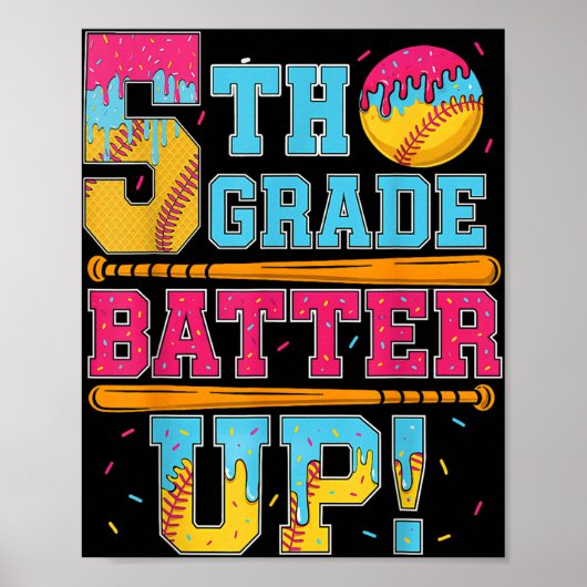 Poster Batterie de 5e année sur base-ball de baseball de (Devant)