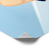 Poster Batterie de baseball en bleu et blanc (Coin)