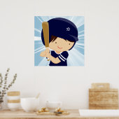 Poster Batterie de baseball en bleu et blanc (Cuisine)