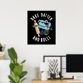 Poster Batterie De Cuisson Et Roulette Drôle Pun De Cuiss (Bureau à domicile)