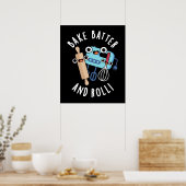 Poster Batterie De Cuisson Et Roulette Drôle Pun De Cuiss (Cuisine)