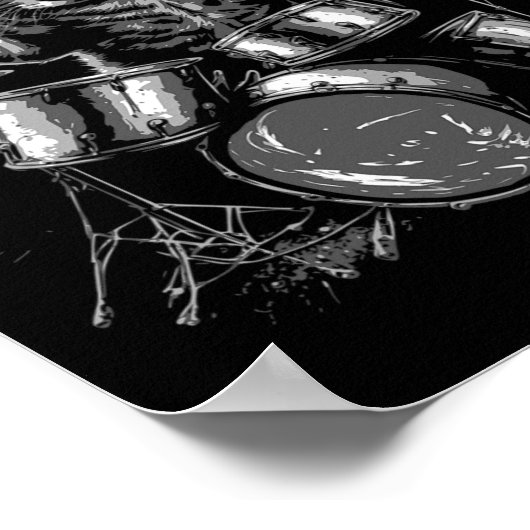 Poster Batterie de tambour de groupe de rock Kitten Chat (Coin)