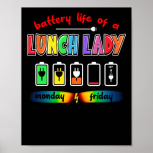 Poster Batterie Durée De Vie D'Un Déjeuner D'École Lad