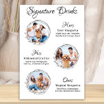 Poster Batterie personnalisée Boissons 3 Photo Chien Mari<br><div class="desc">Signature Boissons de vos animaux de compagnie! Inclure votre meilleur chien, meilleur chat et tout animal de compagnie dans votre mariage avec son bar à boissons signature pour vos invités. Parfait pour les amoureux de les chiens, et un bar spécial chien sera un succès à votre mariage. Blanc simple mais...</div>