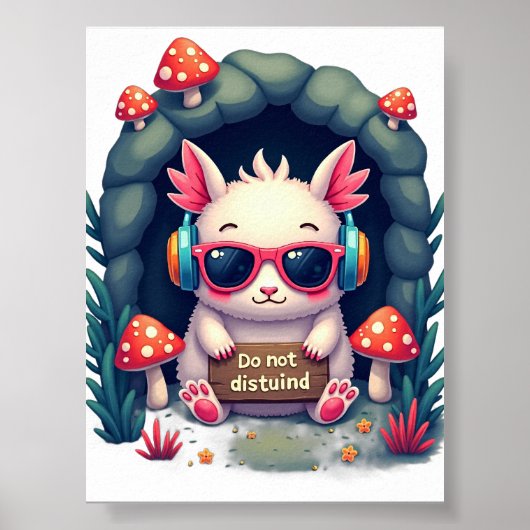 Poster Batterie sociale d'introverti vide casque annulant (Devant)