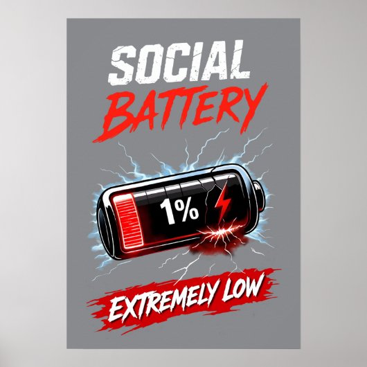 Poster Batterie Sociale Extrêmement Faible – Introverti D (Devant)