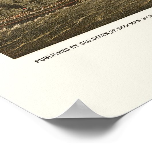 Poster Battery Park, NY Panoramic Map - 1873 (Coin)