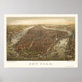 Poster Battery Park, NY Panoramic Map - 1873 (Devant)