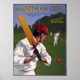 Poster Battes de cricket de Frank Sugg, 1906