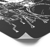 Poster Batteur À Batterie À Chat Jouant À Des Tambours (Coin)