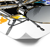 Poster Batteur À Batterie À Chat Jouant À Des Tambours (Coin)