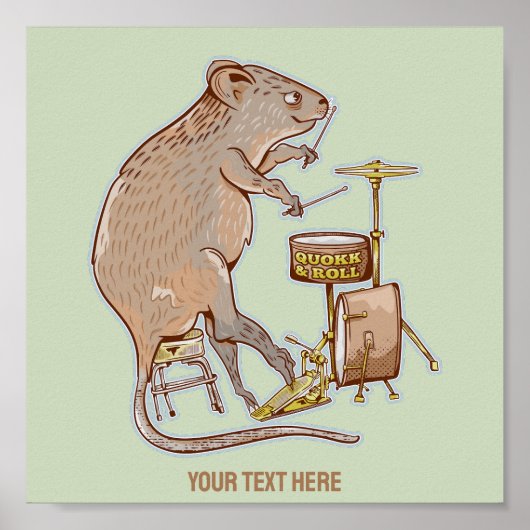 Poster Batteur animal australien Quokka (Devant)
