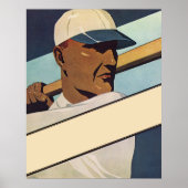 Poster Batteur De Baseball vintage, Art Stylisé (Devant)