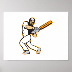 Poster Batteur de cricket