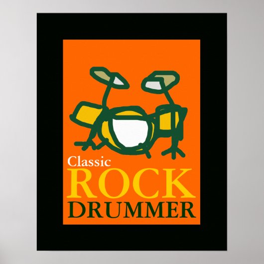 Poster batteur de rock classique (Devant)