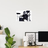 Poster Batteur en action - sombre (Bureau à domicile)
