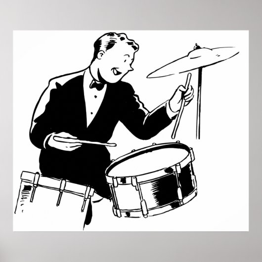 Poster Batteur rétro (Devant)