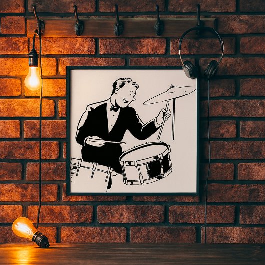 Poster Batteur rétro