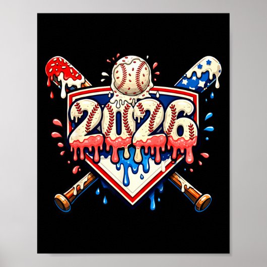 Poster Batteurs de baseball 2026 Drip Glace Pour Garçons (Devant)
