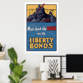 Poster Battez Le Chen Avec Des Obligations De Liberté (Bureau à domicile)